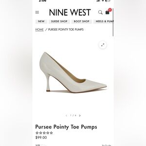 Nine West White Pointy Toe Heels